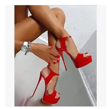 Zapatos de las mujeres de 2018 nuevo club sexy 16 cm boca de pez zapatos de tacón alto sandalias de finas primavera y el verano de moda ultra-alta impermeable s