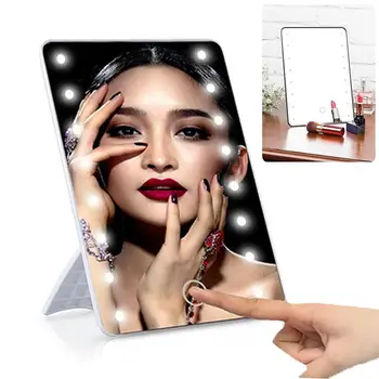 16 LEDs de Maquillaje Espejo con LED Táctil Ajustable de la Luz, Espejo de aumento Iluminado Espejo de Vanidad espejo de maquillaje de mesa