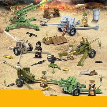 6pcs Militar de la serie mundial militar de la guerra de las armas mini escena de la batalla de Bloques de Construcción de Juguetes Regalos
