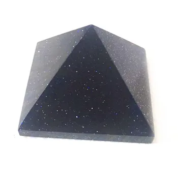 La Piedra Natural Cristal Mineral Azul San Hogar De La Pirámide De La Decoración De La Brujería Culto De La Meditación De La Rueda De Pulso De La Energía De Sanación