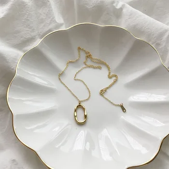 DAIWUJAN de la Plata Esterlina 925 de Oro Gargantilla Para las Mujeres Geométricas Irregulares Exquisito Collar Colgante De los Encantos de la Joyería