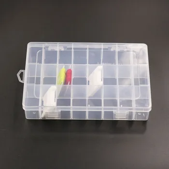 24 Rejillas de Plástico Transparente Organizador Caja Contenedor de Almacenamiento Caja de Joyería con Ajustable de Perlas de la Joyería de Rosca de la Tarjeta de Accesorios