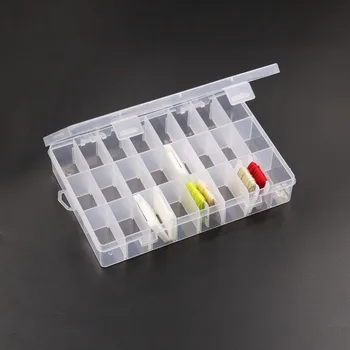 24 Rejillas de Plástico Transparente Organizador Caja Contenedor de Almacenamiento Caja de Joyería con Ajustable de Perlas de la Joyería de Rosca de la Tarjeta de Accesorios