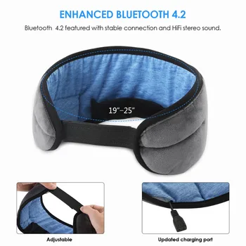 SOONHUA Inalámbrica Bluetooth Estéreo Dormir Auricular Cómodo Lavable con Auriculares incorporados para Dormir de la Máscara de Ojo del Auricular