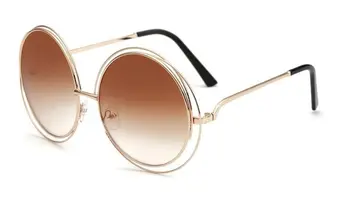 Caliente 2017 Nuevo Gran Círculo alrededor del Marco de Lujo de la Marca del Diseñador de Gafas de sol de Mujer de Moda de Gafas de Oculos Gafas de Sol Para Mujer 162M