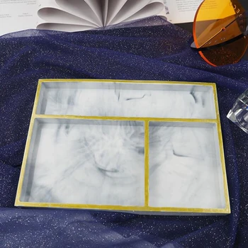 Nueva Caja de Almacenamiento de la bandeja de escritorio de la joyería de la bandeja del molde de silicona Para el bricolaje de cristal de epoxy de la bandeja de la Moda de Almacenamiento de la placa de molde