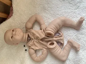 Reborn Doll Kits para 22inches de silicona bebe reborn Muñecas del Bebé Accesorios Cuerpo de Tela con los ojos sin pintar en blanco kit
