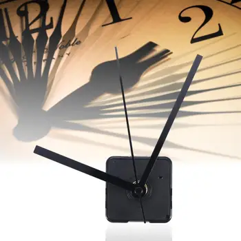 Silencioso Movimiento del Reloj de los Kits de Silencio de Pared Reloj de Cuarzo Mecanismo de Movimiento Para el BRICOLAJE Reloj de Reemplazo (Recto Negro Reloj de Mano)