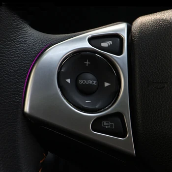 3pcs ABS Cromado Para Honda HRV HR-V VEZEL 2016 2017 Coche volante marco del Botón de la Cubierta del Panel Guarnecido Coche Estilo Accesorios
