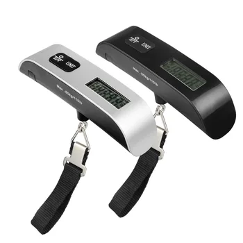 Balanza de Cocina Digital de Equipaje Escala, 50 kg/110 Libras, con Sensor de Temperatura y Función de Tara, Escala Portátil para Viajar