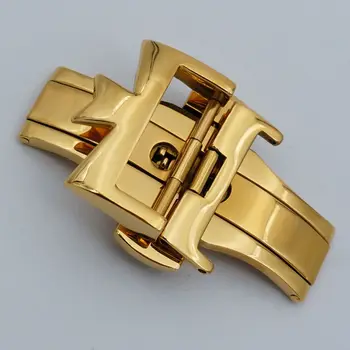 MAIKES 18 de 20mm de Nuevo de alta quliaty de Plata de Oro Rosa la Mariposa de la Implementación de la Banda de Reloj de Doble pulsador Broche de Hebilla