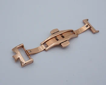 MAIKES 18 de 20mm de Nuevo de alta quliaty de Plata de Oro Rosa la Mariposa de la Implementación de la Banda de Reloj de Doble pulsador Broche de Hebilla