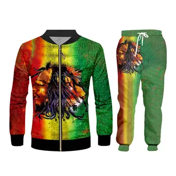 Los Hombres de la moda de los conjuntos de Streetwear 3d de Bob Marley León de Impresión T-shirt+pantalones de Chándal de 2 Piezas Conjuntos Unisex con Cremallera Sudadera con capucha de la Chaqueta de Custom S-6XL