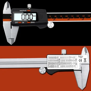 6-Pulgadas 0-150mm calibradores digitales de Acero Inoxidable de Electrónica Digital Vernier Caliper de Metal Micrómetro herramienta de Medición