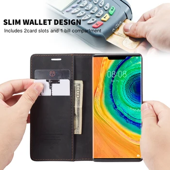 [CaseMe] Flip Wallet Soporte Magnético Teléfono de la Cubierta del Caso Para Huawei Mate 30 Pro Mate30 P30 P20 Disfrutar de 7S P Inteligentes 2019 Honor 9 Lite