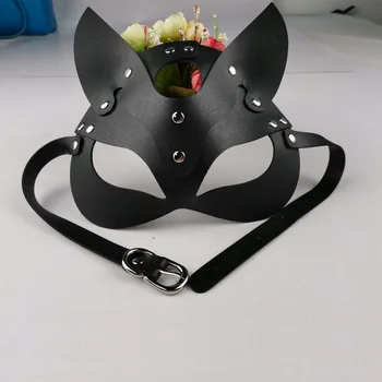 Los adultos SM Juguetes Sexuales de las Mujeres Bdsm Cuero Máscara para los Ojos y el Cuello para Catwoman Cosplay Máscara de Juegos de la Fiesta de Disfraces Sexy Trajes