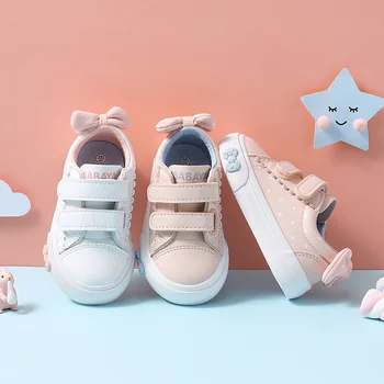Babaya Zapatos De Bebé Girls1-3 Años Fondo Suave De Los Niños Zapatos Casuales Para Niño Blanco Zapatos De Las Niñas Zapatillas De Deporte De Proa 2020 Otoño Nuevo