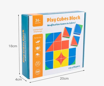 De madera de los Niños Juguetes Educativos 3D Pixy Cubos de Bloques de Espacio de Pensamiento de Inteligencia de Formación para los Niños los Regalos del Bebé