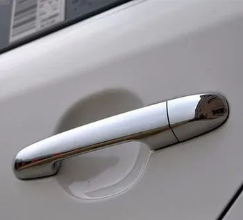 Para Hyundai i20 2008 - 2013 Cromo de Alta Calidad de Fibra de Carbono Puerta del Coche Cubierta de la Manija de Recorte de Coches Pegatinas de Superposición