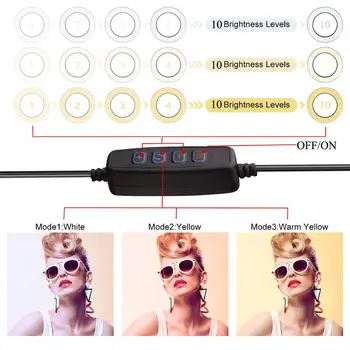 La fotografía Kit de LED de 16 26 cm Selfie Stick Anillo de Luz Regulable, Teléfono con Cámara de Video Studio de Maquillaje de la Lámpara Flexible de Pulpo Trípode