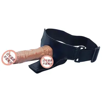 Pantalones de cuero cinturón-Consolador Suave Consolador Realista llevar los Pantalones Dispositivo de Masturbación Mujer Lesbiana Strapon Pene de Juguete de Sexo