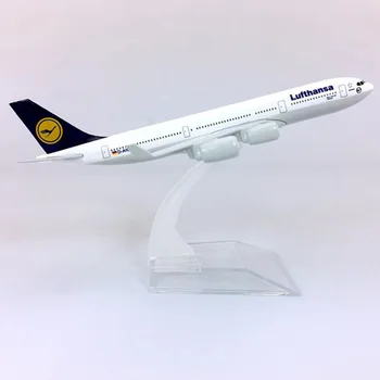 16CM 1:400 Escala Aérea alemana Lufthansa Avión Airbus 340 A340 Modelo W Aleación a Base de Avión Plano de coleccionista de Juguetes Modelo de