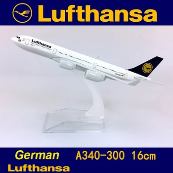 16CM 1:400 Escala Aérea alemana Lufthansa Avión Airbus 340 A340 Modelo W Aleación a Base de Avión Plano de coleccionista de Juguetes Modelo de