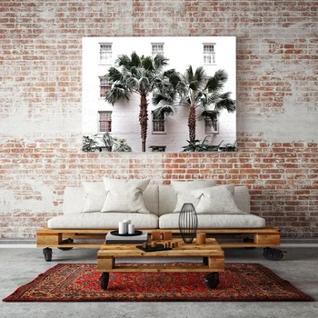 Palm Resort Árboles de Arte de la Pared de la Lona de Pintura Verde Estilo de la Planta Nórdicos Carteles y Grabados Decorativos de la Imagen Moderna de la Decoración del Hogar