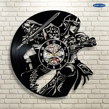 La leyenda de Zelda hechos a Mano relacionar el Arte del disco de Vinilo Reloj de Pared Decoración del Hogar Design USA reloj de pared saat reloj de alarma el reloj de gran tamaño