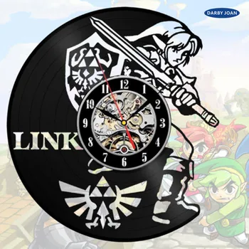 La leyenda de Zelda hechos a Mano relacionar el Arte del disco de Vinilo Reloj de Pared Decoración del Hogar Design USA reloj de pared saat reloj de alarma el reloj de gran tamaño