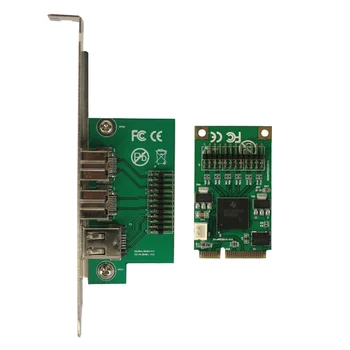 XT-XINTE Controlador de la Tarjeta Mini PCI-E IEEE 1394 Combo 1x 1394A 6Pin y 2x 1394B de 9 patillas Adaptador para Firewire de la Cámara Digital DV HDD