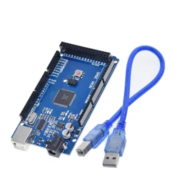 1SET Mega 2560 R3 Mega2560 REV3 (ATmega2560-16au mega CH340G) de la Junta con el Cable USB compatible para arduino