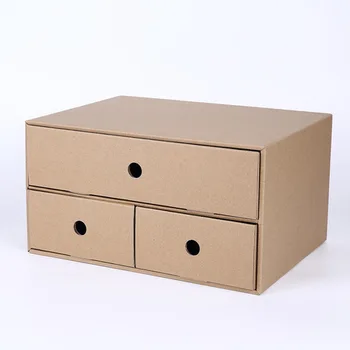 Cajas de almacenamiento de & Contenedores de Papel del cajón de escritorio tipo de caja de almacenamiento de almacenamiento de oficina organizador organizador de caja plegable nueva 345*255*185MM