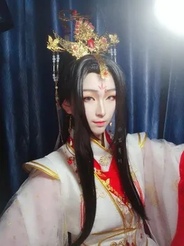 100cm unisex de antigüedades de pelo príncipe de cosplay china antigua dinastía guerrero de pelo set de productos espadachín desgaste de la cabeza de halloween cosplay