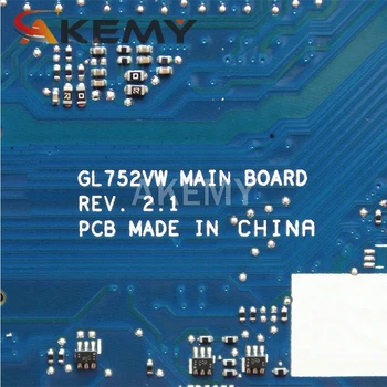 Nuevo para asus GL752 GL752VW placa madre placa base REV.2.1 I5-6300HQ GT960 FUNCIONANDO BIEN