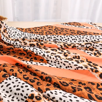 Nigeria Vintage Tejido de Gasa de Poliéster de Leopardo de Gasa estampados Para el Verano Blusa Y Vestido TJ0312