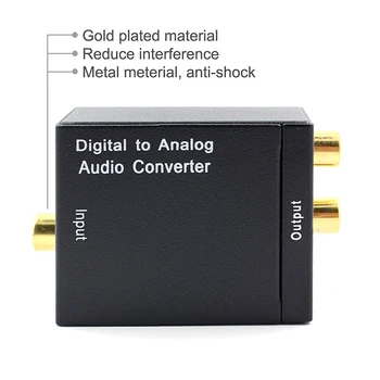 CALIENTE Óptica Coaxial Toslink Digital a Analógico o Convertidor Adaptador de RCA L/R de 3,5 mm