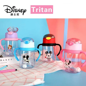 2020 Nuevos Productos Disney Genuino Tritan de Verano para Niños de Plástico de la Manija de la Paja de Agua Taza de Aprendizaje de los Niños de la Copa