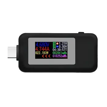 KWS-1902C de Tipo C, Pantalla a Color USB Probador de Corriente Tensión de Alimentación del Monitor Medidor Móvil Banco de Baterías Cargador de Detector