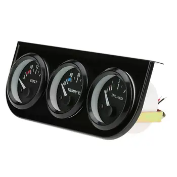 3 en 1 Voltímetro + Agua Indicador de la temperatura + Prensa de Aceite Medidor de 52 mm de Triple Sensor del Calibrador de Coche Auto del Medidor