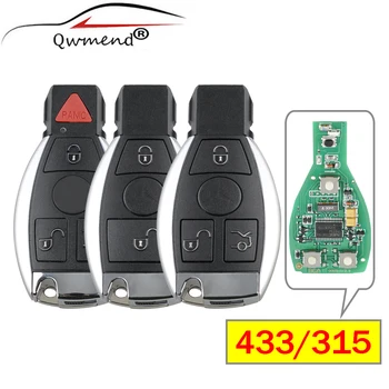 QWMEND Smart Remote Clave para Mercedes Benz Año 2000+ Admite Original NEC y BGA 315MHz o 433,92 MHz 2/3/4 Botones