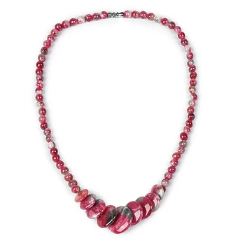 Color ágata gema redondo de la torre de la joyería collar de 6-14mm de perlas de las mujeres nobles del Collar de la mejor entrega de regalos a elección