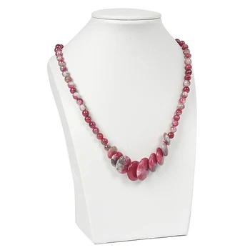 Color ágata gema redondo de la torre de la joyería collar de 6-14mm de perlas de las mujeres nobles del Collar de la mejor entrega de regalos a elección