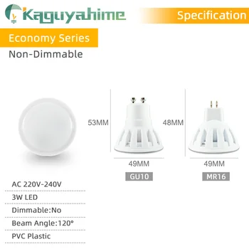 Kaguyahime 10Pcs GU10 Bombilla LED MR16 E27 Foco 7W 5W 6W 3W AC 220V Lámpara de Aluminio de la Cáscara de la Luz de Iluminación de Interiores Lampada Bombilla