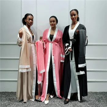 Vestido De Musulmán Las Mujeres Llanura Abaya Kimono Con Hiyab Arabia Islámico Turco Ropa Kaftan Dubai Caftán Qatar Túnica Musulmane Femme