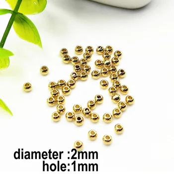 100pcs 2/3/4mm pequeñas de oro de Acero Inoxidable Suelta Perlas Espaciador Perlas De BRICOLAJE Pulsera & Collar de Accesorios de la Joyería