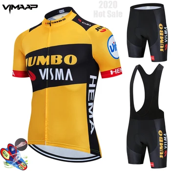 2020 Nuevo equipo JUMBO jersey de ciclismo 19D bicicleta pantalones cortos Ropa Ciclismo para HOMBRE MTB de verano de PRO CICLISMO Maillot parte inferior de la ropa