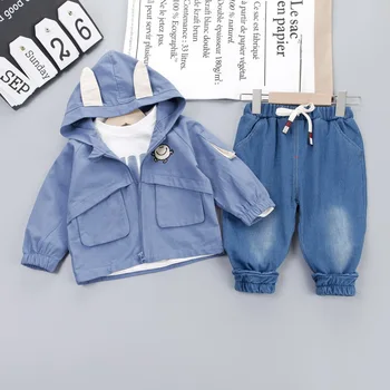 HYLKIDHUOSE 2019 Otoño de Niño Ropa de Niños Conjuntos de Ropa de Bebé Trajes de Bebé Abrigos T Camisa de los pantalones Vaqueros de los Niños Infantil Ropa Casual