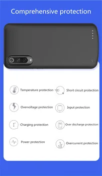 6500mAh del Banco del Poder de Carga de la Cubierta para Xiaomi Mi 9 Cargador de Batería Caso Ultra Delgado Teléfono Carga de la Cubierta de Alimentación