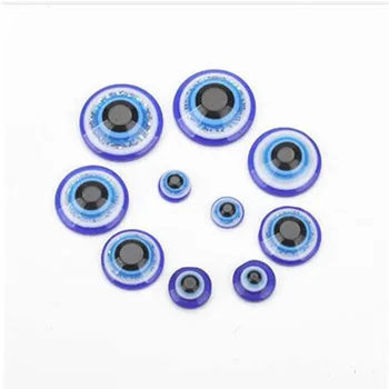 La suerte de los Ojos 50pcs/lot Azul turco Mal de Ojo Perlas de Accesorios de la Forma Redonda de Mano de la Joyería Conclusiones 6 8 12 mm EY1034
